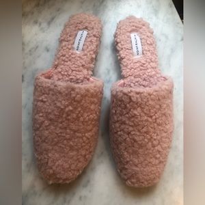 14th & Union pink mule slippers boiled wool look brand new never work